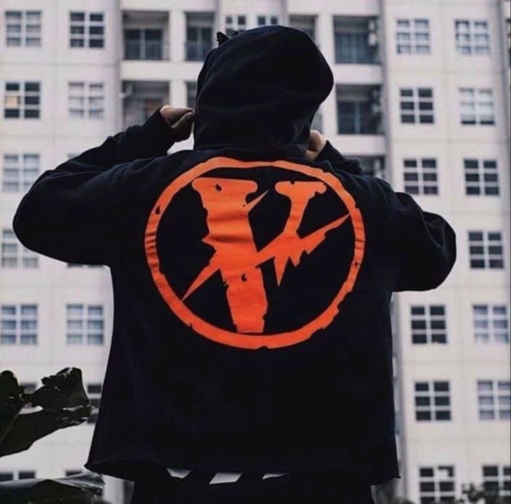 VLONE Friends Hoodie Black Red White V Logo Made in USA Streetwear M